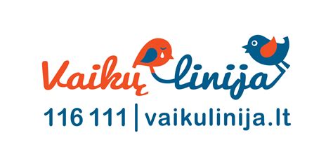 Vaikų linijos logotipas ir pagrindiniai kontaktai