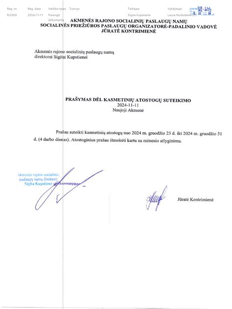 Schema rodanti kasmetinių atostogų suteikimo tvarką