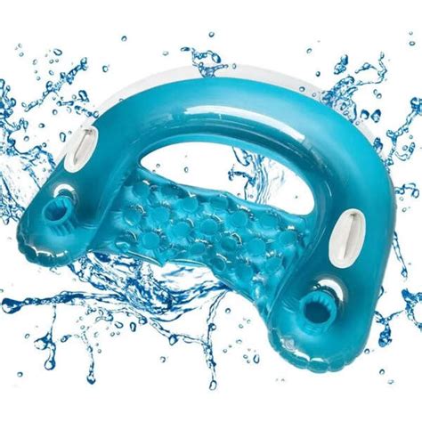 pripučiama vandens kėdė su gėrimų laikikliais