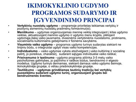 ikimokyklinio ugdymo principai ir bendruomenė