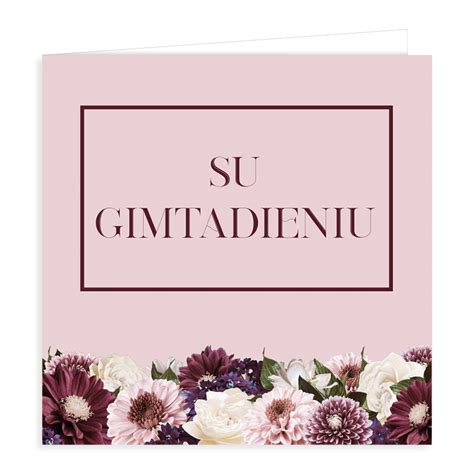 Gimtadienio atvirukas su užrašu 