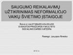 vaikų saugumo užtikrinimas ugdymo įstaigoje