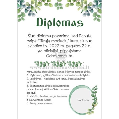 Diplomas geriausiai močiutei