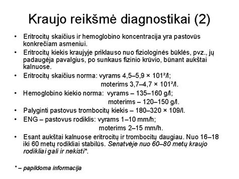 Kraujo tyrimas ir hemoglobino rodikliai