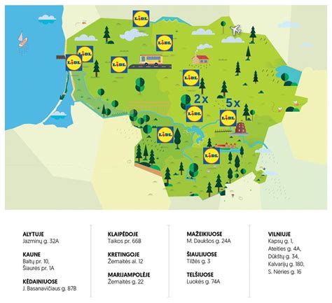 Aromáma parduotuvių lokacijos Lietuvoje