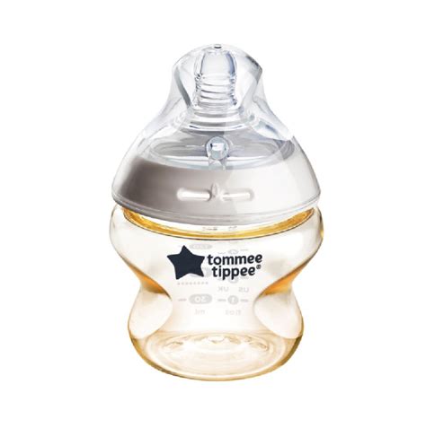 Schematinis Tommee Tippee buteliuko su anti-colic vožtuvu ir temperatūros indikatoriumi vaizdas