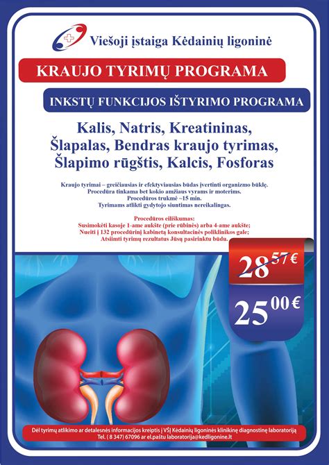 Infografika su pagrindinių kraujo tyrimų rodiklių paaiškinimais.