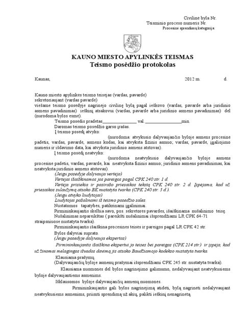 Teismo posėdžio grafikas ir bylos detalės