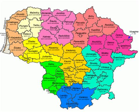 Lietuvos Montessori institucijų žemėlapis (schematinis)