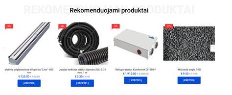 Įvairių tipų plastikinių atitvarų ir bortelių asortimentas