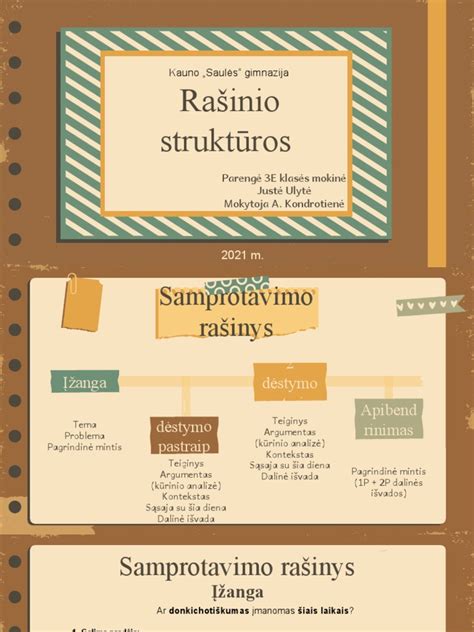Rašinio struktūros schema