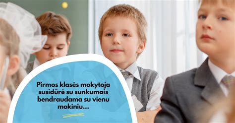 Mokytoja kalbasi su mokiniu klasėje