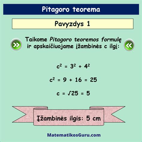 Pitagoro aikštė ir skaičiavimų pavyzdys
