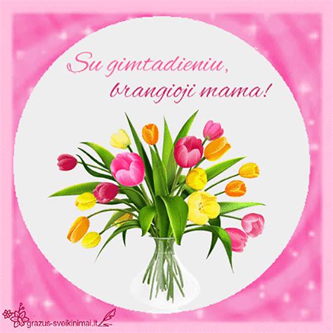 atvirukas su užrašu su gimimo diena mama