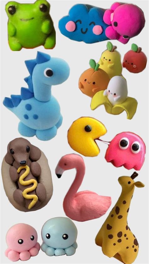 Įvairios plastilino figūrėlės