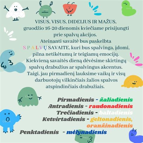 Spalvų savaitė darželyje