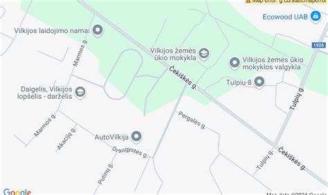 Žemėlapis su Vilkijos apylinkėmis ir upeliukais