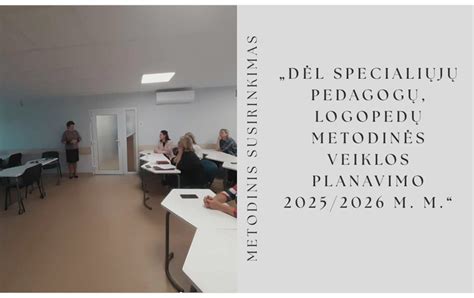 Lentelė su informacija apie specialiųjų pedagogų krūvį