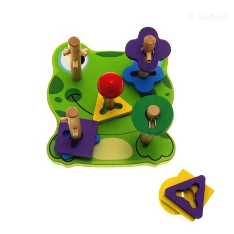 Vaikų lavinamieji mediniai žaislai