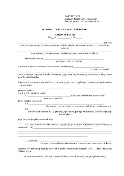 dokumentai darbo sutarčiai nutraukti