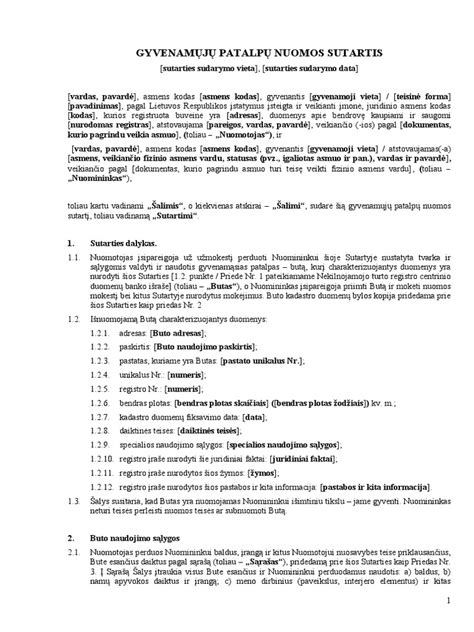 buto nuomos sutarties pasirašymas