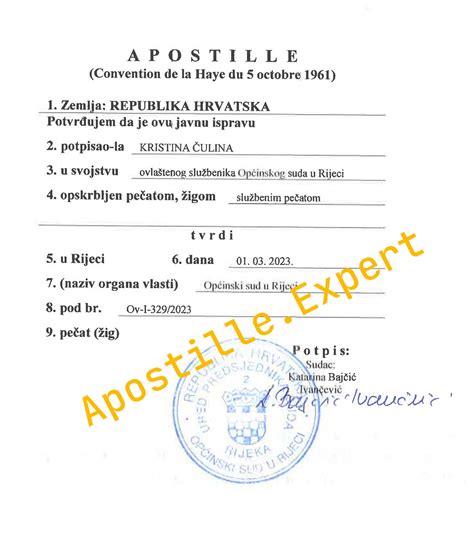 Pavyzdys dokumento su apostile