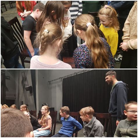 vaikai teatro dirbtuvėse