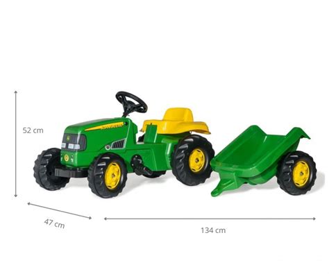 Vaikiškas John Deere traktorius su priekaba
