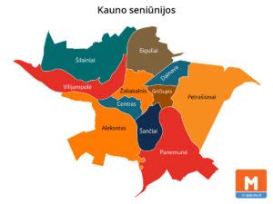 Kauno miesto seniūnijų žemėlapis