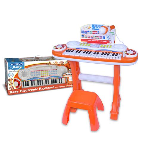 Vaikų elektroninis pianinas su mikrofonu ir kėdute