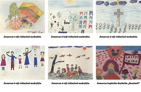 Vaikų piešiniai, vaizduojantys Sausio 13-osios įvykius