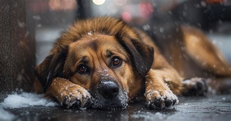 Šuo ant šėrimo linijos