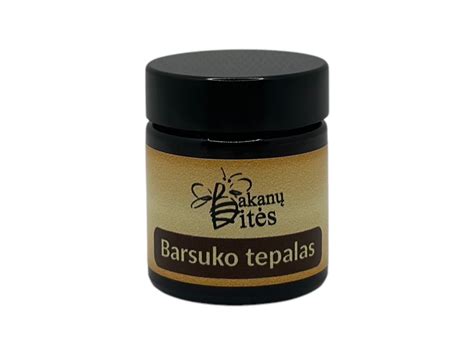 Barsuko taukų indelis ir natūralūs ingredientai