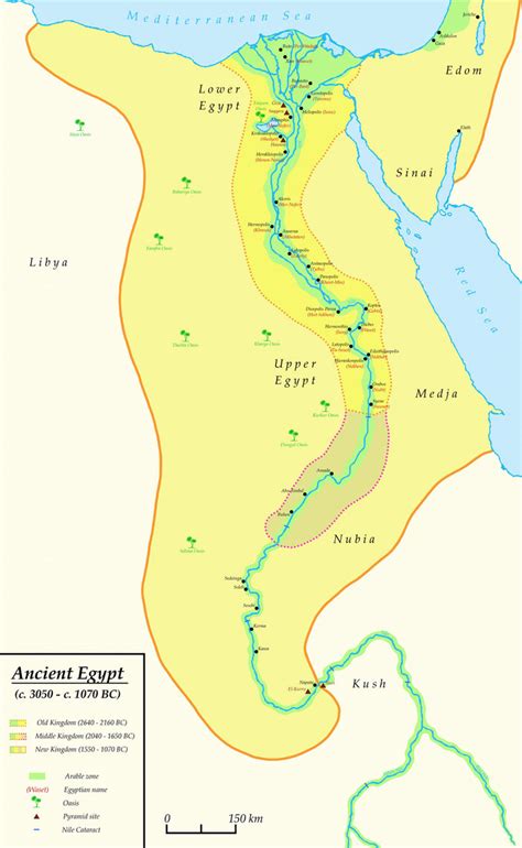 Senovės Egipto ir Kanaano žemėlapis
