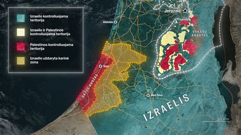 Palestinos ir Izraelio konflikto žemėlapis