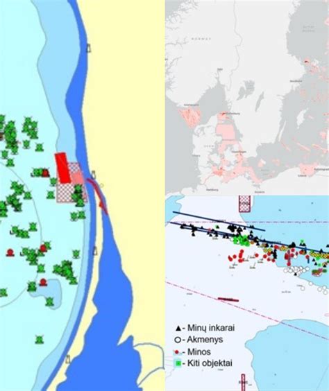Vikingų laivų iliustracija Baltijos jūroje