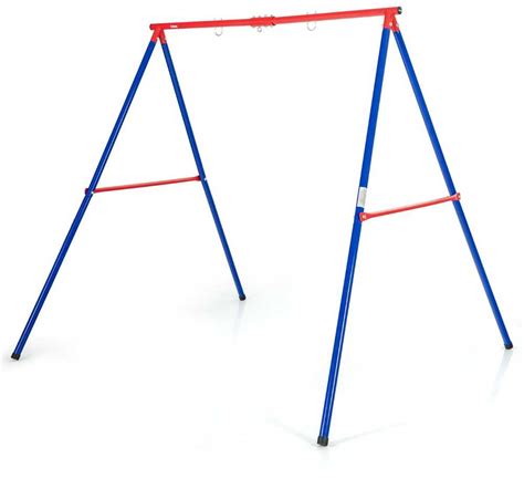 Tvirtas A formos sūpynių rėmas su įtvirtinimais žemėje