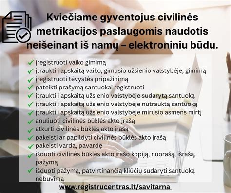 Civilinės metrikacijos įrašų registravimas