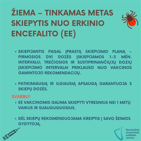 Informacinis plakatas apie erkinio encefalito prevenciją