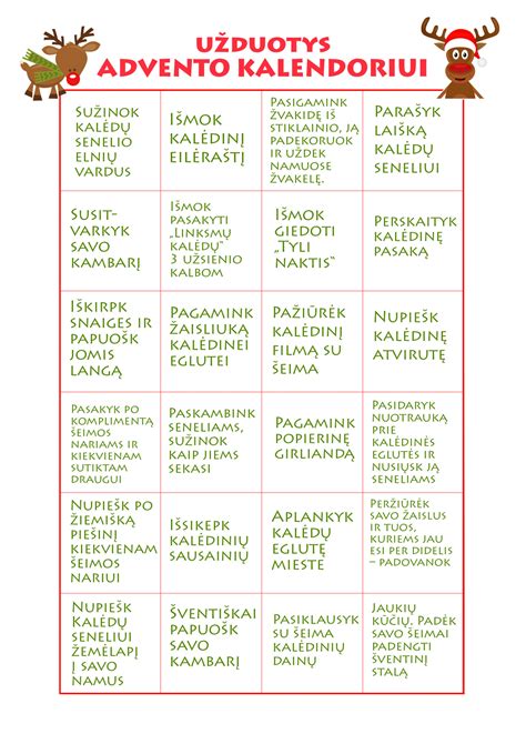 Sveiki skanėstai Advento kalendoriui