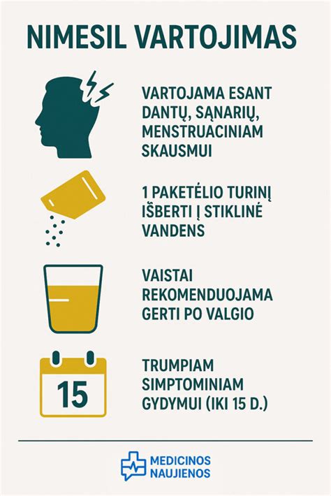 vaisto Nimesil pakuotė ir milteliai