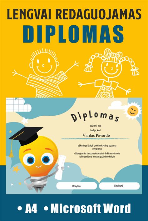 Diplomo vaikui šablonas