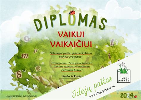 Diplomas vaikui už pasiekimus