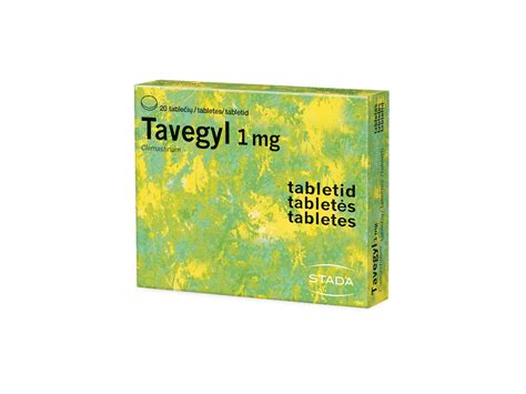 Tavegyl tabletės ir pakuotė