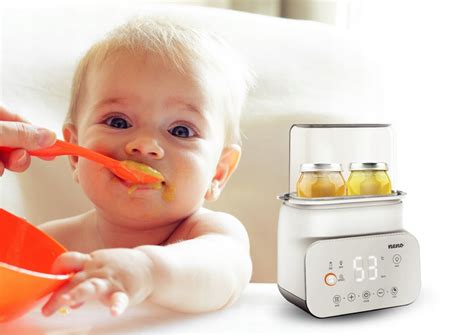 2-in-1 kūdikio buteliukų šildytuvo ir sterilizatoriaus iliustracija