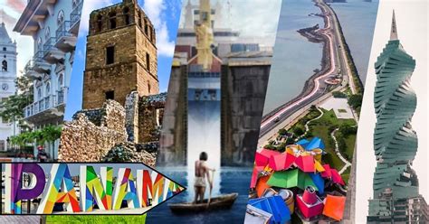 Panamos kanalo schema ir Panamos miesto panorama