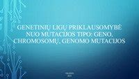 Genetinių ligų rizika pagal moters amžių