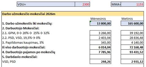 Formulė NPD skaičiavimui