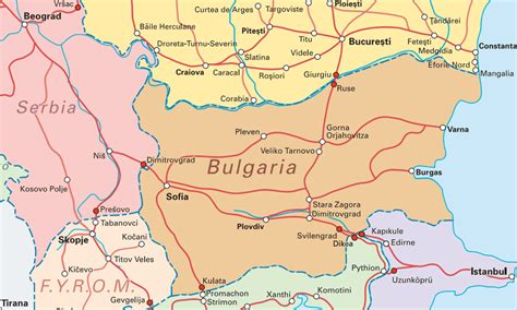Bulgarijos žemėlapis ir J. Basanavičiaus kelionių maršrutai