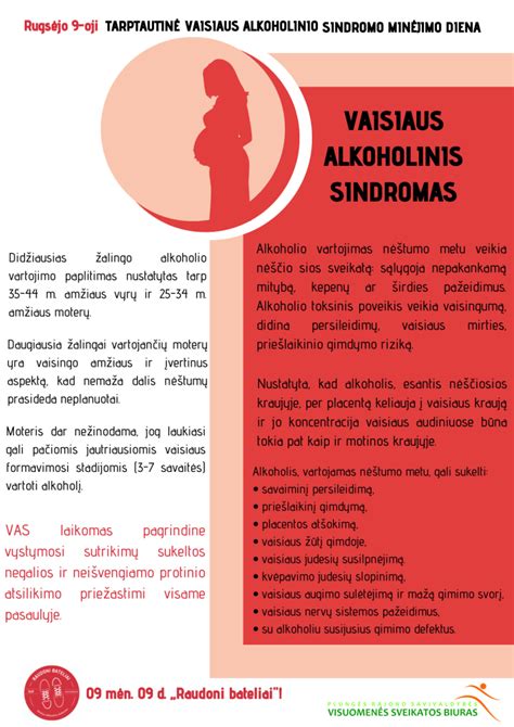 Infografikas apie vaisiaus alkoholinio sindromo požymius